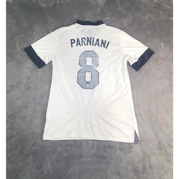 Nike USA Soccer 2013 Sz M Centennial Jersey USMNT United States White #8 C30 - Picture 7 of 10